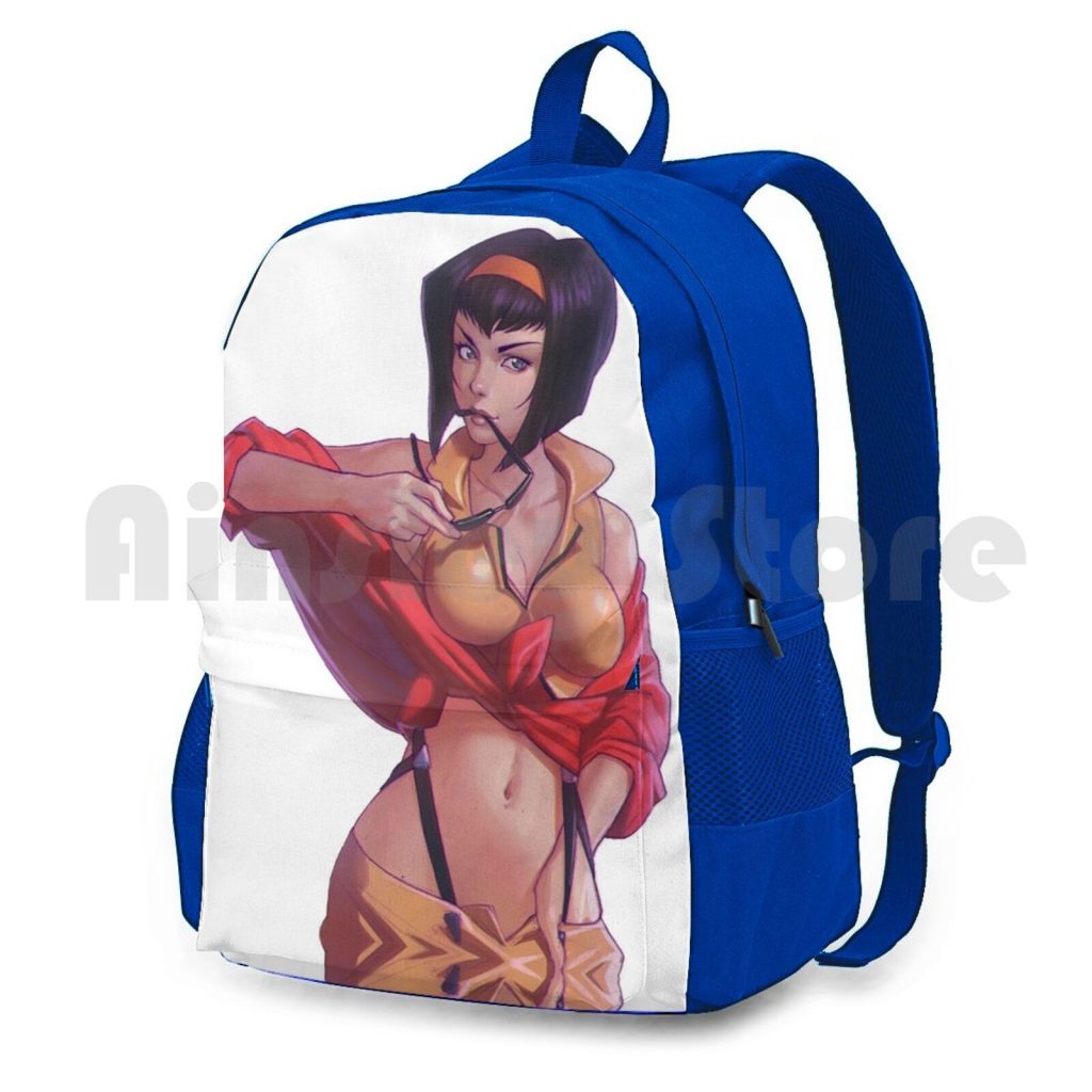 Faye Valentine Outdoor Hiking Backpack Riding Climbing Sports Bag Faye Valentine Edward Ein Jae Black Cowboy 1 - Cowboy Bebop Shop