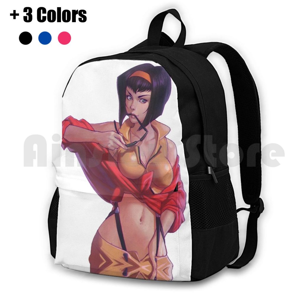 Faye Valentine Outdoor Hiking Backpack Riding Climbing Sports Bag Faye Valentine Edward Ein Jae Black Cowboy - Cowboy Bebop Shop