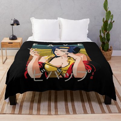 Cowboy Bebop Faye Vintage Retro Throw Blanket Official Cowboy Bebop Merch