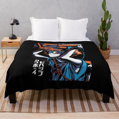 Cowboy Bebop Vintage Edward Colorful Throw Blanket Official Cowboy Bebop Merch