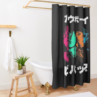 Cowboy Bebop Retro Shower Curtain Official Cowboy Bebop Merch