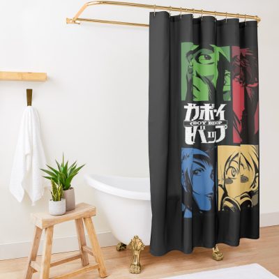 Cowboy Bebop Vintage Shower Curtain Official Cowboy Bebop Merch