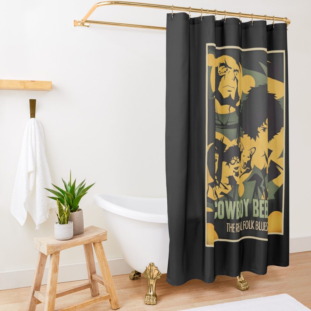 Cowboy Bebop Vintage Shower Curtain Official Cowboy Bebop Merch