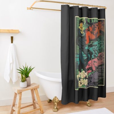 Cowboy Bebop Vintage Shower Curtain Official Cowboy Bebop Merch