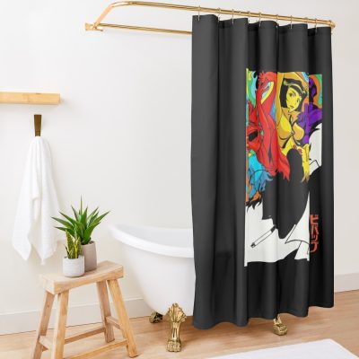 Colorful Cowboy Bebop Design Shower Curtain Official Cowboy Bebop Merch