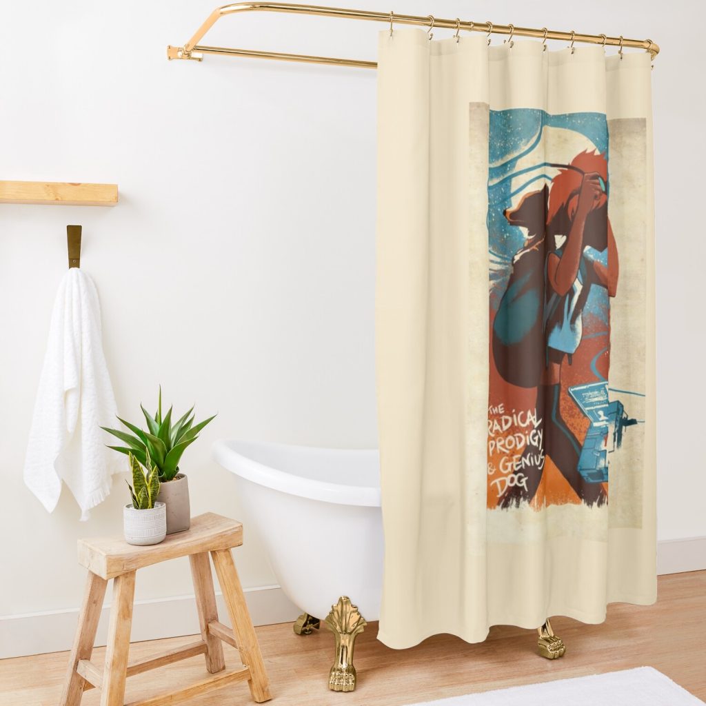 Cowboy Bebop Ed And Ein Shower Curtain Official Cowboy Bebop Merch