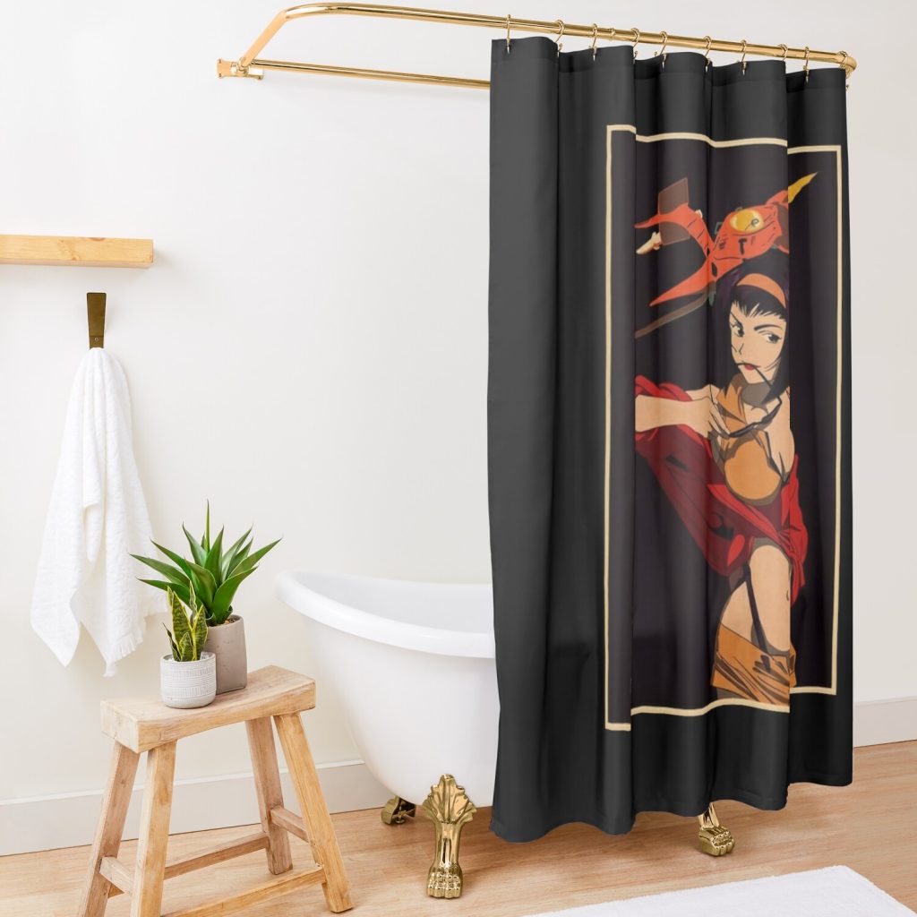 Cowboy Bebop Faye Vintage Retro Shower Curtain Official Cowboy Bebop Merch