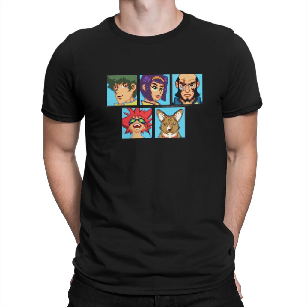 Pixel TShirt For Male Cowboy Bebop Spike Anime Clothing Novelty Polyester T Shirt Comfortable - Cowboy Bebop Shop