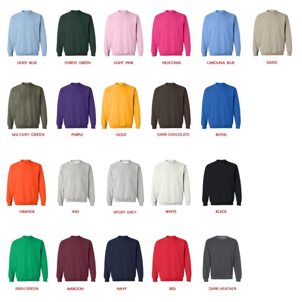 sweatshirt color chart - Cowboy Bebop Shop